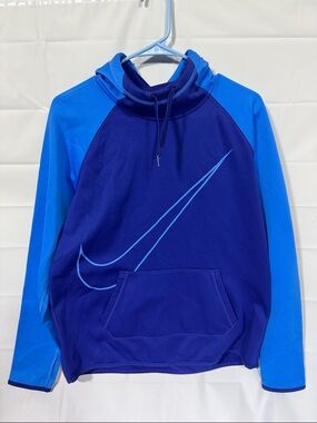 Nike Two-Tone Blue Turtleneck Pullover with Swoosh